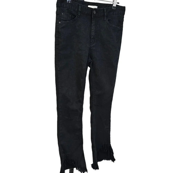 Oak + Fort Womens Fringe Black Jeans - Picture 2 of 9